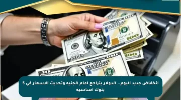 انخفاض جديد اليوم.. الدولار يتراجع أمام الجنيه وتحديث الأسعار في 5 بنوك أساسية
